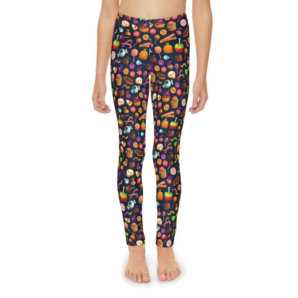 Halloween Yoga Leggings For Girls Candy Sweet Treat Caramel Apple Fall Pants
